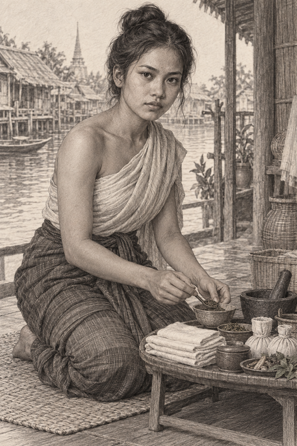 Pencil sketch of Bua