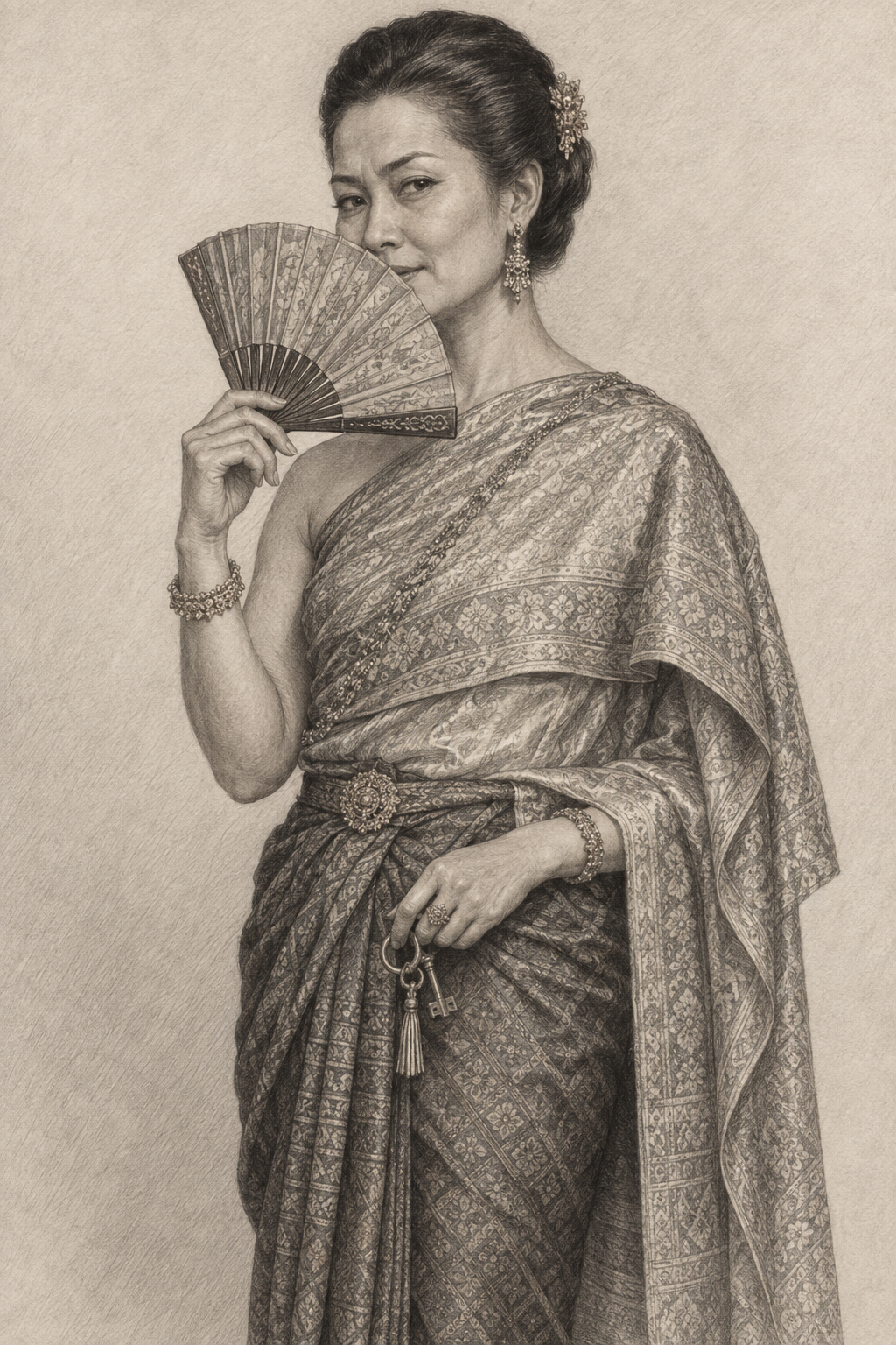 Pencil sketch of Nang Somjit