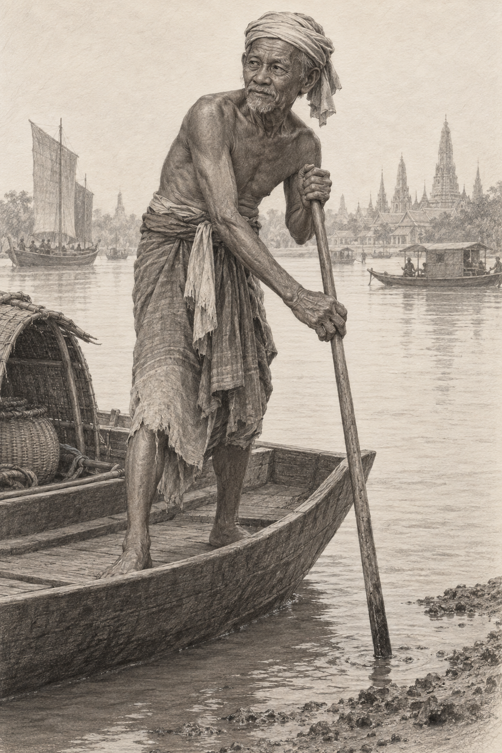 Pencil sketch of Ta Mun